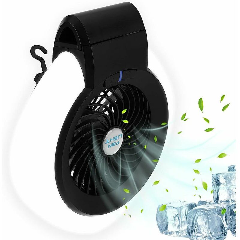 Ventilatore da campeggio con ventola, luce da