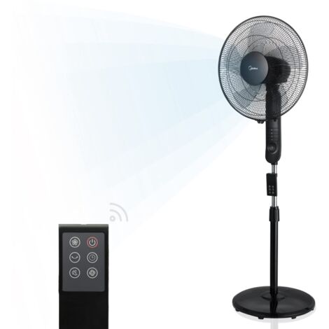 Ventilatore da pavimento 3 velocita e telecomando nero 8