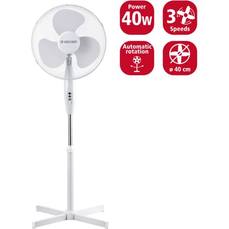 Ventilatore da pavimento 40 cm Ø oscillante 3 livelli