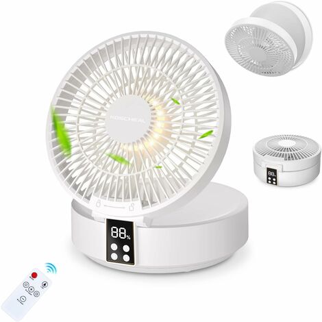 Ventilatore da scrivania, 4000mAh USB ricaricabile portatile silenzioso  pieghevole ventilatore da tavolo con luce notturna, circolatore d'aria  oscillante a 90° con 3 velocità per viaggi in casa e in u