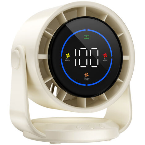 Ventilatore da scrivania super potente, grande e silenzioso, 100 velocità, ricaricabile tramite USB, portatile, per ufficio, casa, camera da letto, auto