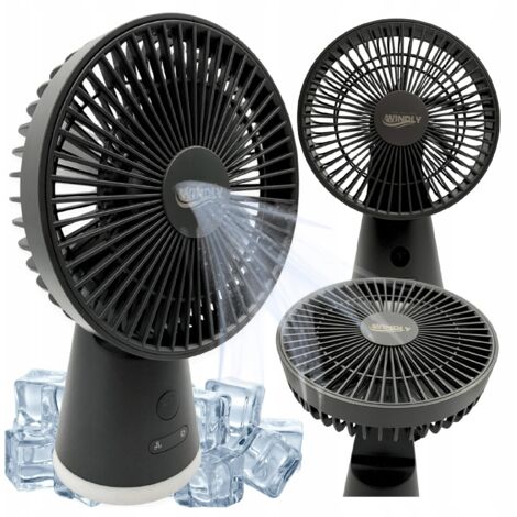 Ventilatore da scrivania Ventilatore da ufficio con lampada Potente USB-C 3600 mAh