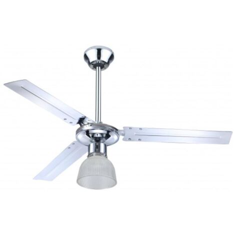 VENTILATORE DA SOFFITTO 3 PALE Ø120 CM SILVER C/LUCE E TELEC."""ZFR3121X"""