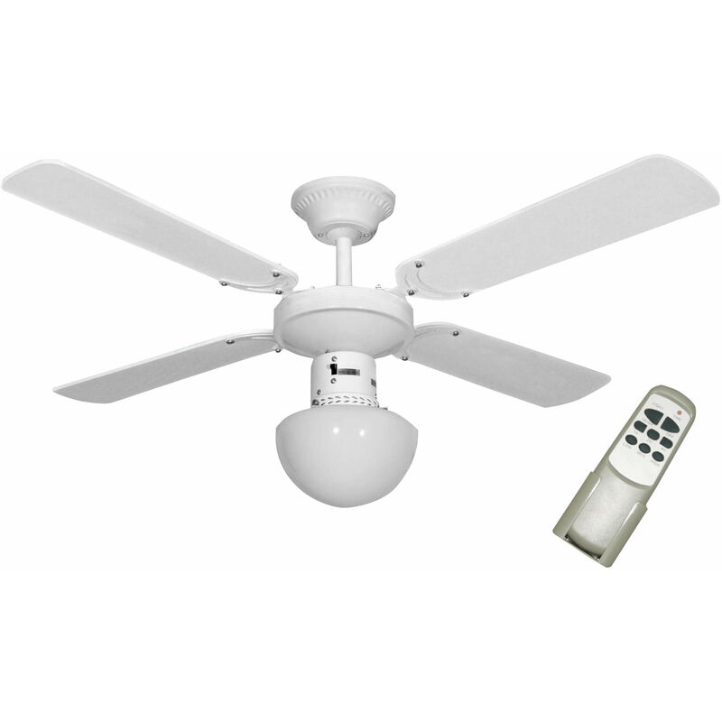 Image of Bauer - Ventilatore da Soffitto 4 Pale e Lampada Ø105 cm 3 Velocità 2000 Bianco