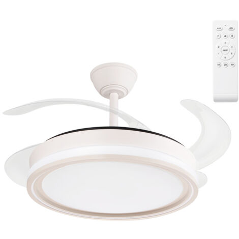 GREENICE Ventilatore da soffitto a LED 59W 5900LM CCT DC ultra silenzioso con telecomando funzione estate-inverno