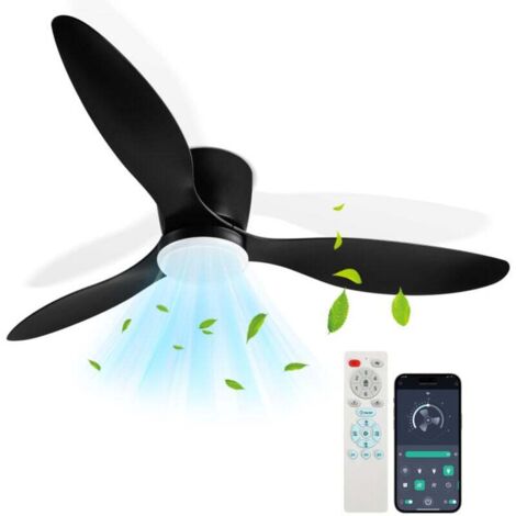 Ventilatore da soffitto a LED dimmerabile ALOVZE da 132 cm con telecomando per l'illuminazione di soggiorno e camera da letto