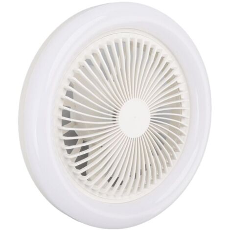 Ventilatore da soffitto a LED Eosnow da 36 W, 9,8 pollici, piccolo e silenzioso con luce E27, ideale per camera da letto, 86-265 V, bianco.