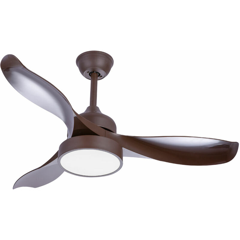 Image of Ventilatore da soffitto a led marrone timer telecomando anti zanzare mosche lampada ventilatore dimmerabile