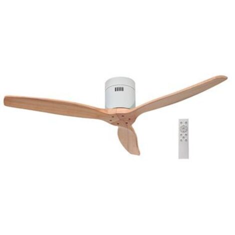 Ventilatore da soffitto bianco e legno Ø 132 cm