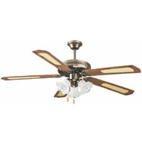 Ventilatore Da Soffitto Con 5 Pale E 3 Lampade Ã130cm 3 Velocità  Kooper Windy