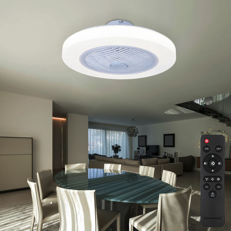 Image of Etc-shop - Ventilatore da soffitto con illuminazione e telecomando, plafoniera silenziosa con ventilatore, dimmerabile, timer luce notturna cct, 40