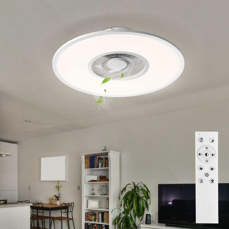 Image of Etc-shop - Ventilatore da soffitto con illuminazione led ventilatore plafoniera, telecomando, 10 livelli, dimmerabile, 1x led 32W 2600lm 2700-5000K