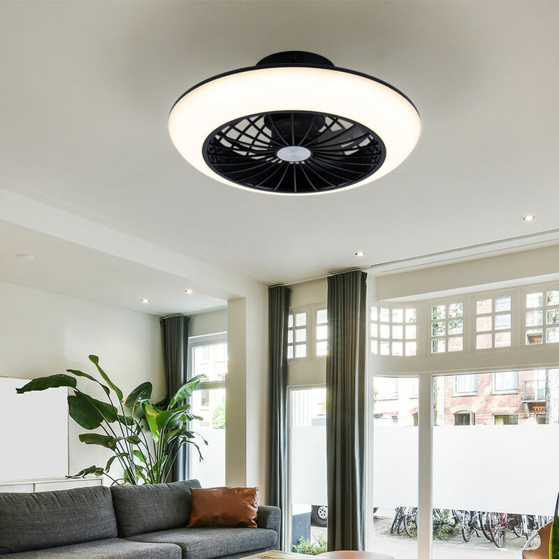 Image of Ventilatore da soffitto con illuminazione Plafoniera silenziosa con ventilatore Lampada da soffitto camera da letto, funzione di memoria di