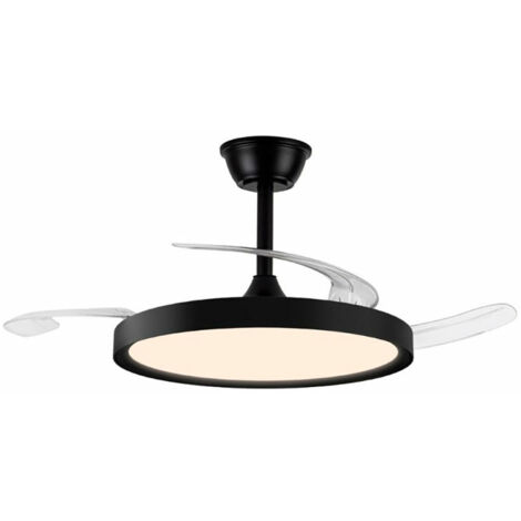Ventilatore da Soffitto con Luce CristalRecord Nero 43 W (3000 K) (4000 K)