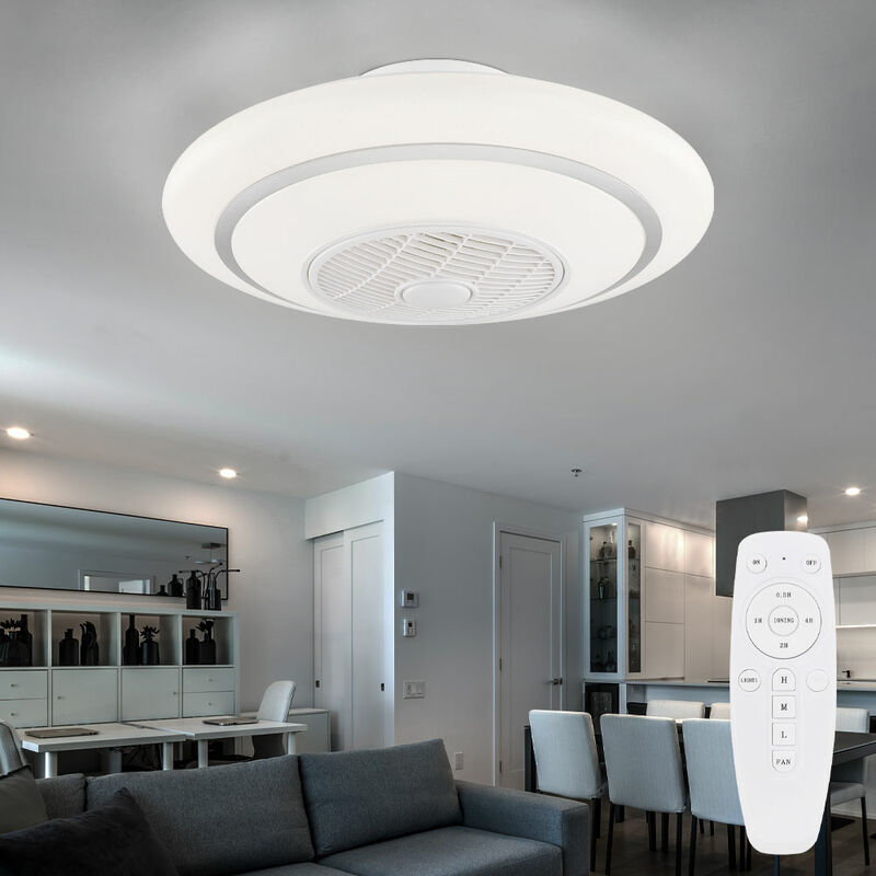 Image of Etc-shop - Ventilatore da soffitto con luce e telecomando lampada da soffitto ventilatore lampada da soffitto effetto stella lampada diurna, cct,