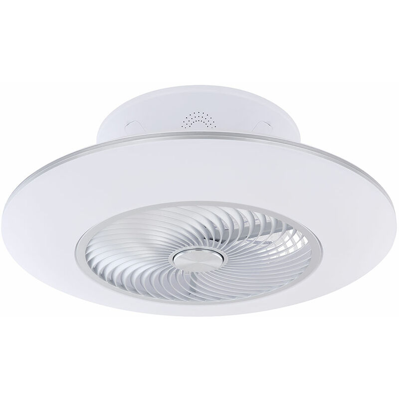 Image of Ventilatore da soffitto con luce e telecomando plafoniera ventilatore plafoniera illuminazione lampada diurna, dimmerabile cct, metallo, bianco