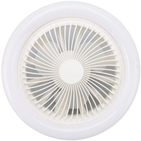Ventilatore da soffitto con luce integrata, 36 W, 9,8 pollici, piccolo, silenzioso, a LED, attacco E27, ideale per camera da letto, 86265V, colore bianco.