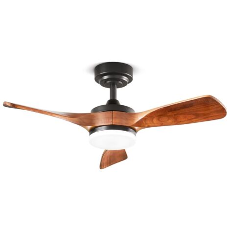 Ventilatore da Soffitto con luce Perenz 7186 N CT Nero - Ø 90 cm, 3 Pale, 6 Velocità, Motore DC 40W, Silenzioso