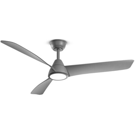 Ventilatore da Soffitto con luce Perenz 7204 GR CT Grigio - Ø 132 cm, 3 Pale, 6 Velocità, Motore DC 35W, Silenzioso