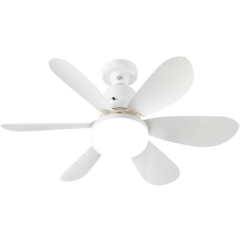 Ventilatore da soffitto con presa da 20 pollici con luce e telecomando, 3 colori, dimmerabile, 3 velocità, compatibile con lampadina E27, per camera da letto, ufficio, sala da pranzo, garage, 6 pale,