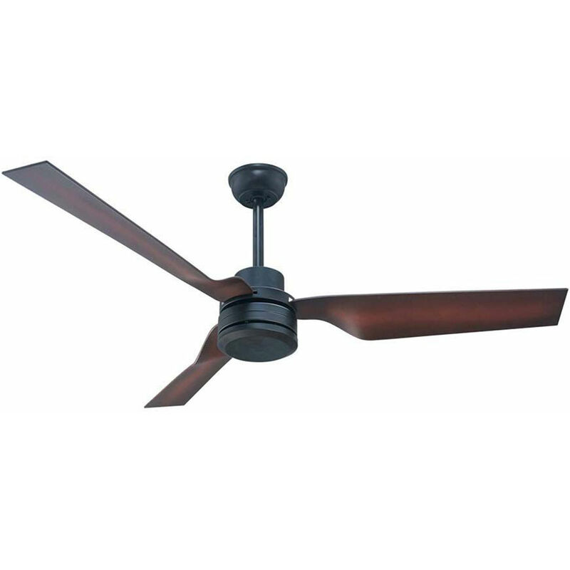 Image of Ventilatore da soffitto con telecomando per ventilatore da soggiorno, marrone nero, modalità estate/inverno, timer a 3 velocità, 132 cm