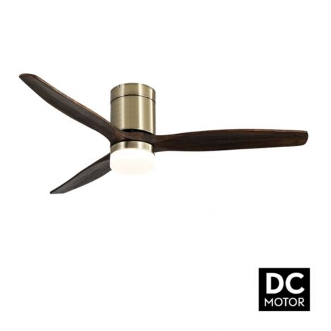Ventilatore da soffitto DC 18W Pelle Aguilon 3 Pale in rovere
