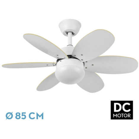 Ventilatore da soffitto DC Alves 2xE27 Bianco 6 Pale