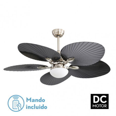 Ventilatore da soffitto DC Chaw 24W Nichel Nero 5 Pale