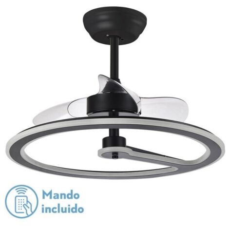 Ventilatore da Soffitto DC Chom 110W Nero 3 Pale Trasparenti