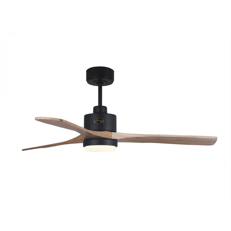 Image of Ventilatore da soffitto DC marrone con pale ABS da 132 cm e luce per 35m2 KLASSFAN FLATWOOD BKSWLT - 27x37x73 cm
