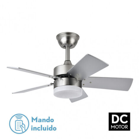 Ventilatore da soffitto DC Marta 36W Nichel 5 Pale Faggio Argento
