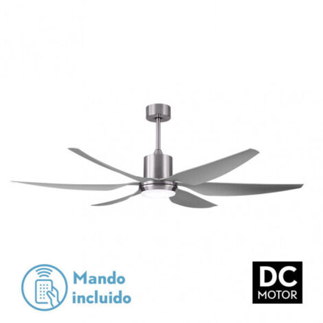 Ventilatore da soffitto DC Otto 24W Nichel 6 Pale Argento