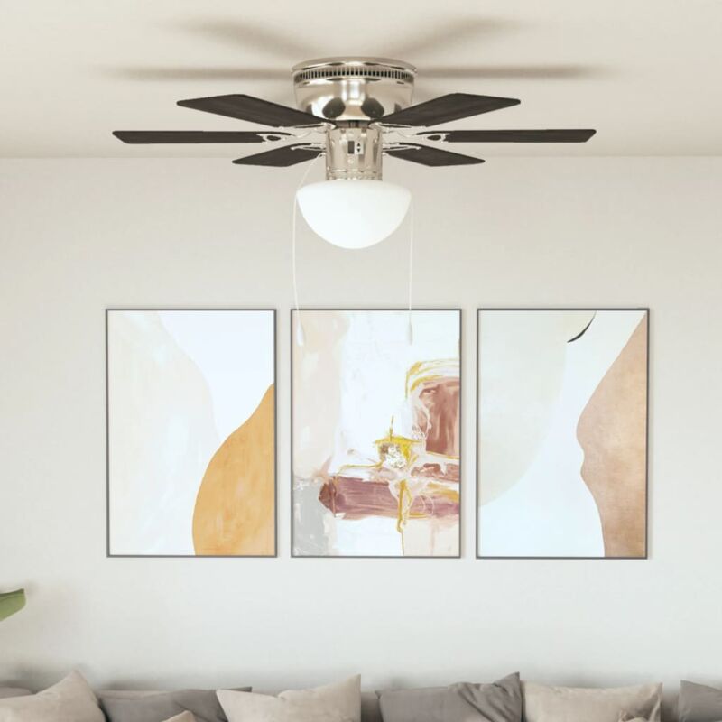 Image of Vidaxl - Ventilatore da Soffitto Decorato con Luce 82 cm Rustico vari colori colore : marrone scuro