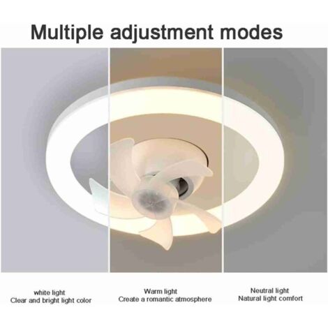 Ventilatore da soffitto dimmerabile Eosnow con luce, lampadario LED E27, rotazione a 360°, telecomando, 3 velocità del vento, per cucina e soggiorno (48W)