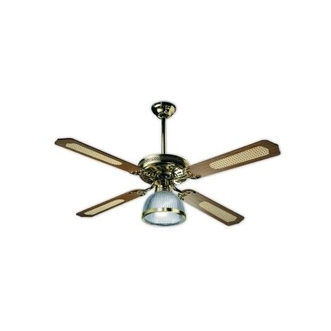 Ventilatore da soffitto in legno noce scuro 1 lampada - Mod. Marco Polo