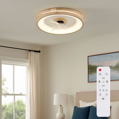 Ventilatore da soffitto lampada da soffitto lampada in legno telecomando avanti/retromarcia LED dimmerabile
