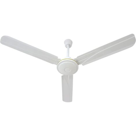 Ventilatore da Soffitto melchioni con 3 Pale, 5 Velocità, Diametro 120 cm, 65 W di Potenza, Comando Filare a Parete, Colore Bianco, MF 2215AS