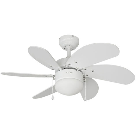 Ventilatore da soffitto modello aral white potenza: 50w pale: ø76cm edm