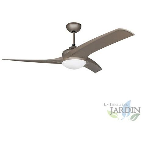 Grande ventilatore a soffitto silenzioso marrone con luce e telecomando -  8C0