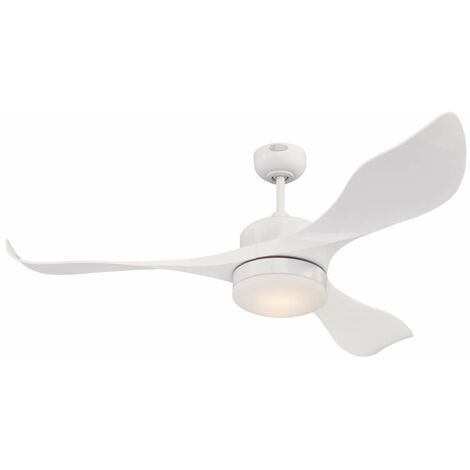 Ventilatore da soffitto per interni bianco da 132 cm Westinghouse Lighting Pierre con luce e telecomando, fissaggio con luce LED dimmerabile con vetro smerigliato opale, motore DC