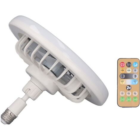 Ventilatore da soffitto piccolo 6500K, telecomando 85-265V, portalampada E27, velocità regolabile
