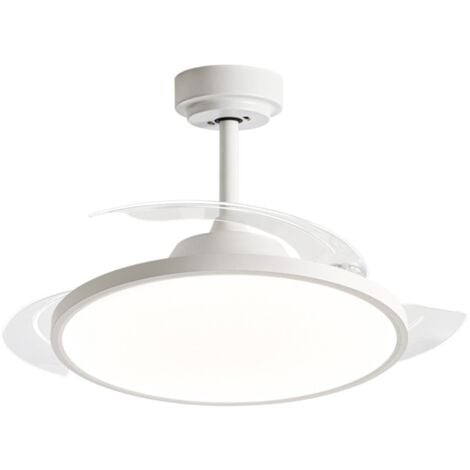 BES Ventilatore Da Soffitto Luce LED Lampadario 4 Pale a Scomparsa 120W 47 cm