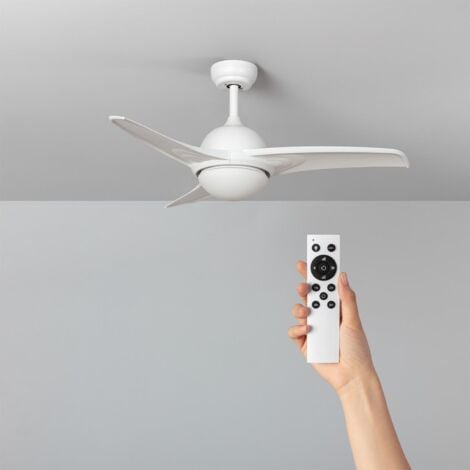 EFECTOLED Ventilatore da Soffitto Silenzioso Aran Bianco 107cm Motore DC Bianco