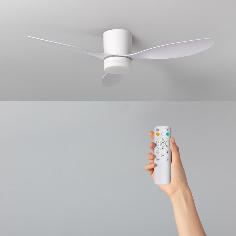 Image of Ledkia - Ventilatore da Soffitto Silenzioso Weimar Bianco 132cm Motore dc per Esterni, , Telecomando, Con Luce