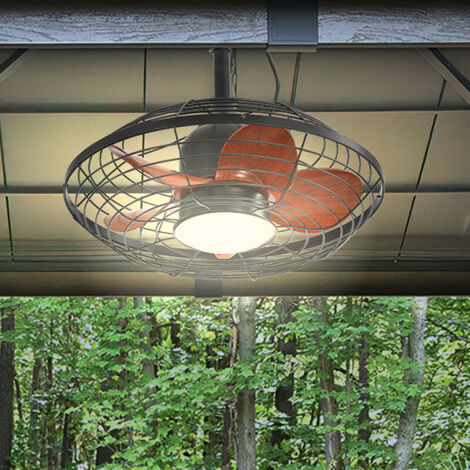 Ventilatore da soffitto Sofucor da esterno con asta LED 18W 5 pale in ABS DC