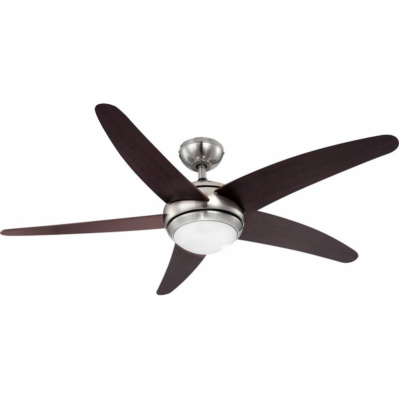 Image of Etc-shop - Ventilatore da soffitto ventilatore da soggiorno ventilatore da soggiorno con telecomando, marrone argento, 3 velocità, 1x R7s, 132 cm