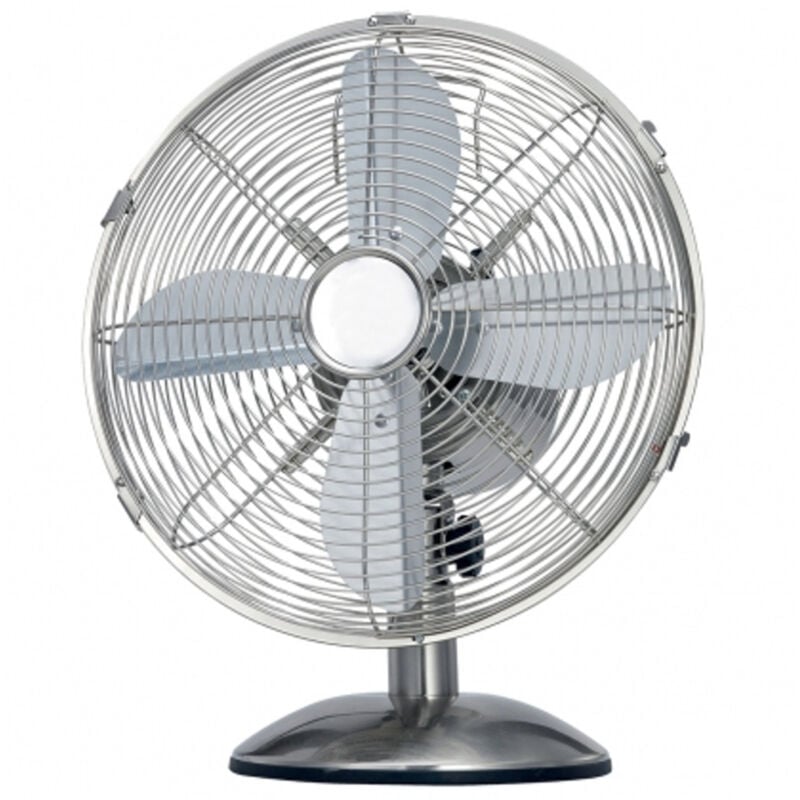 Image of Trade Shop Traesio - Ventilatore Da Tavolo 3 Pale Diametro 40 Cm 3 Velocita' Base Tonda Griglia Raggi -