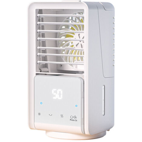 Ventilatore da tavolo con getto d'acqua fredda, piccolo dispositivo di raffreddamento da esterno, mini condizionatore portatile da comodino (bianco, taglia unica)