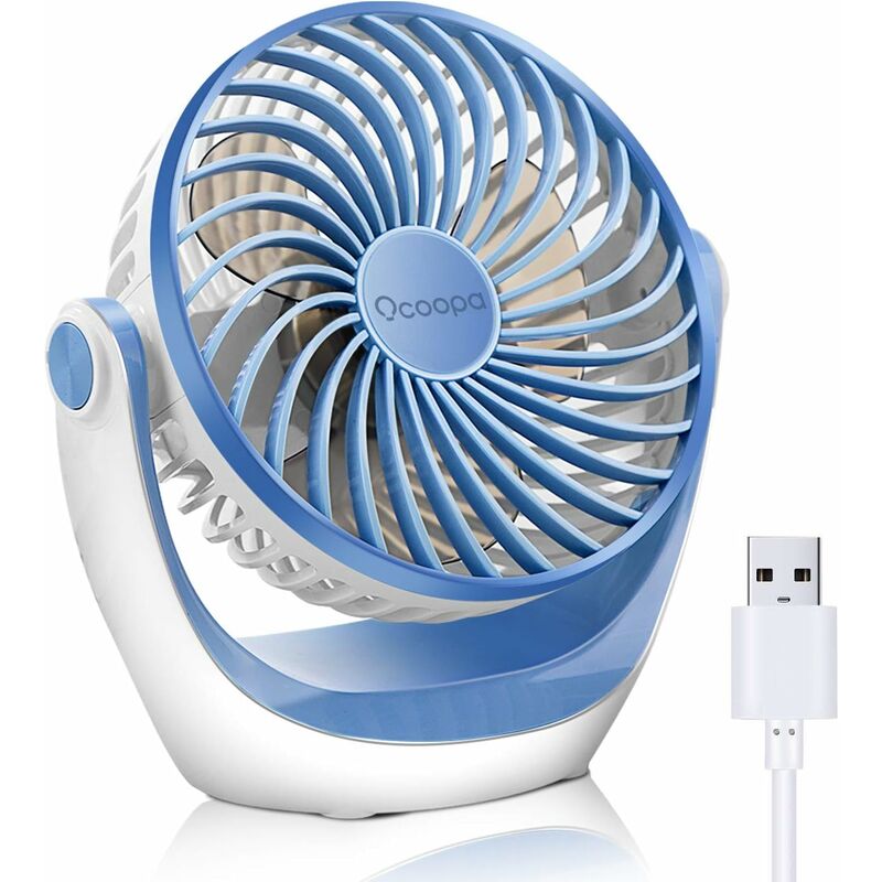 RITHUS 2 Ventole Portatili Ricaricabili 3000mAh - 100 Velocità, Display LED, Pieghevoli 180°, Silenziose, Per Viaggio E Ufficio