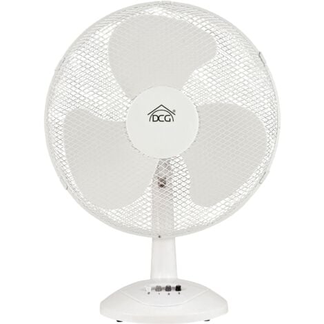 Ventilatore da tavolo diametro 30cm 3 velocità bianco dcg ve9030